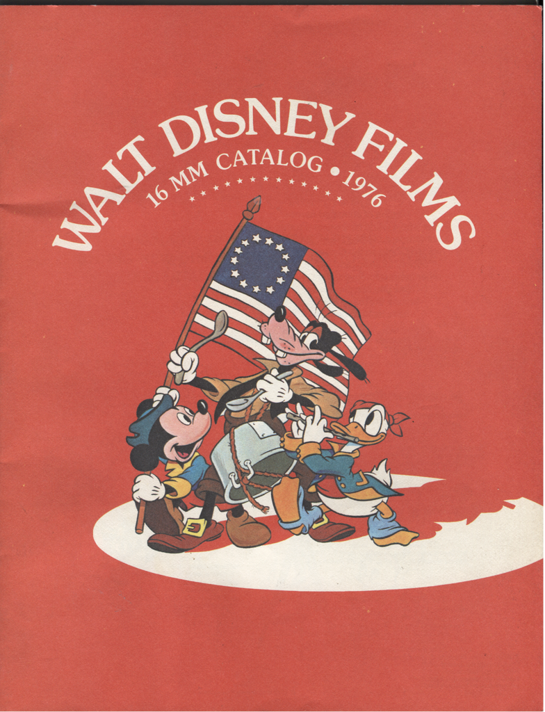 Walt Disney Films 16 MM catalog 1976 Bicentennial Cover Mickey Mouse 070820DBE