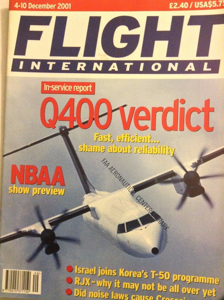 Flight International Magazine Q400 Verdict NBAA December 2001 FAL 091717nonrh