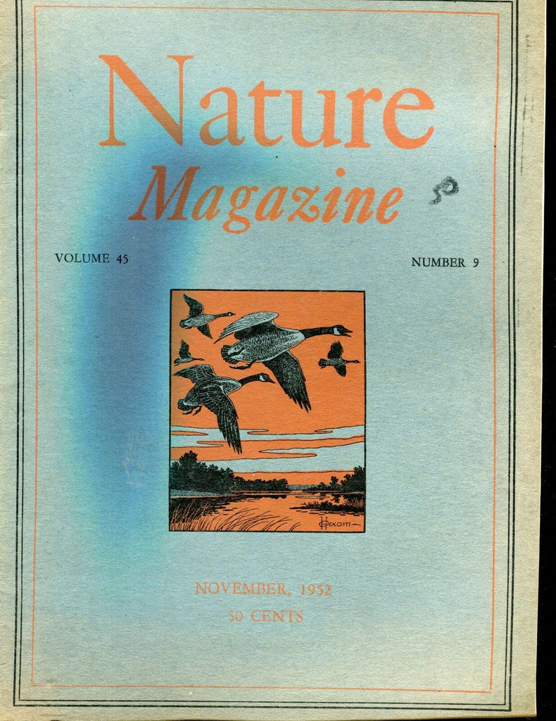 Nature Magazine November 1952 Geese EX ML On Back 011217jhe