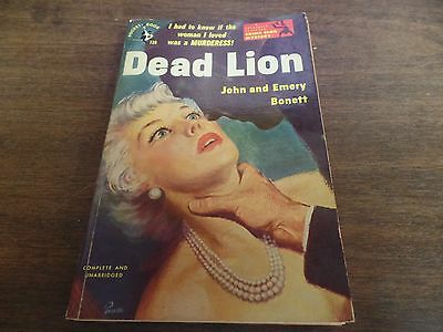 Dead Lion John Emery Bonett Pocket Books 210pgs 1950s Mystery Novel 121415ame