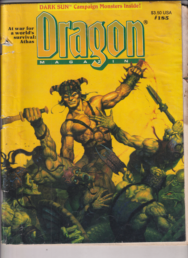 Dragon MAgazine Dark Sun Campaign No.185 September 1992 012720nonr