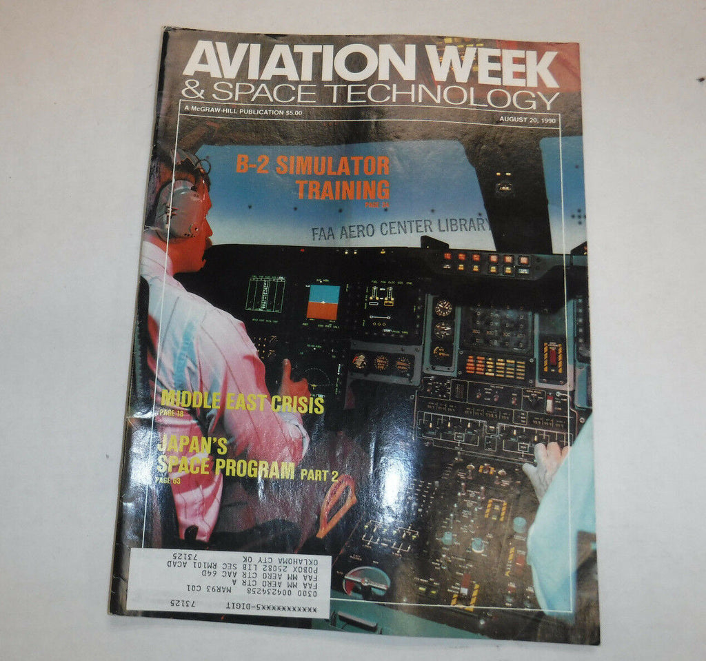 Aviation Week Magazine B-2 Simulator Training August 20, 1990 FAA 110216R