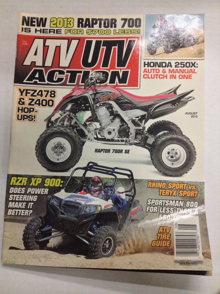 ATV Action Magazine YFZ478 & Z400 Hop Ups August 2012 032617nonR
