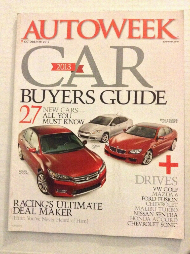Autoweek Mag Car Buyer's Guide 27 New Cars October 29, 2012 072119nonrh