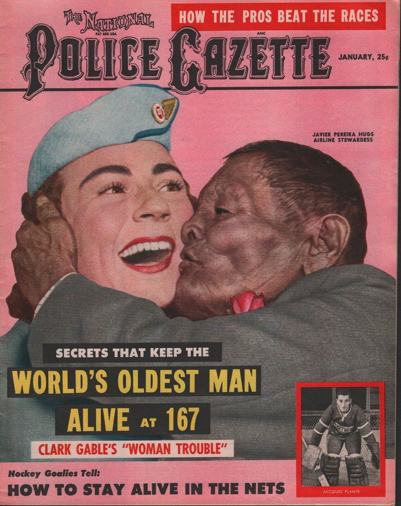 National Police Gazette January 1957 Clark Gable Jacques Plante 052218DBE