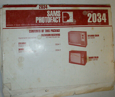 Sams Photofact Magazine Sylvanio & Wards Color No.2034 December 1981 022515r