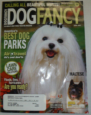 Dog Fancy Magazine Best Dog Parks & Maltese June 2007 011215R