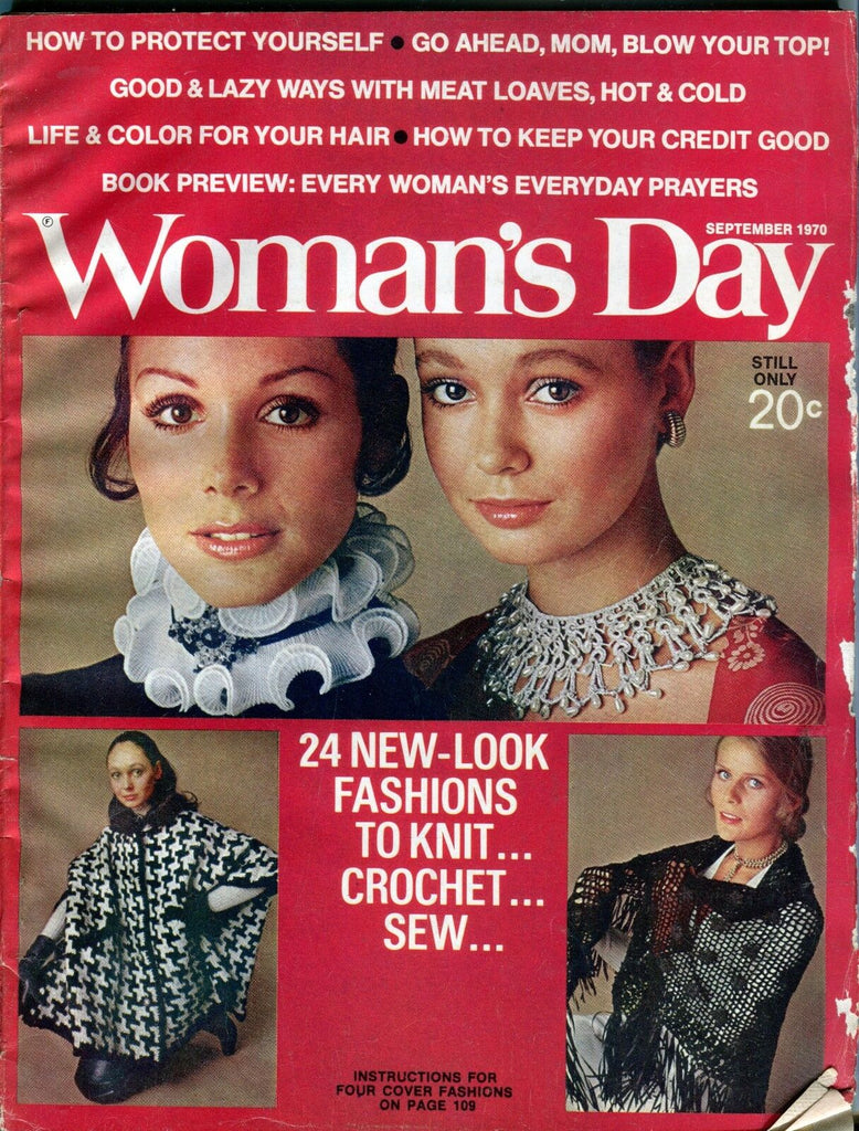 Woman's Day Magazine September 1970 Knit Crochet VG No ML 050917nonjhe