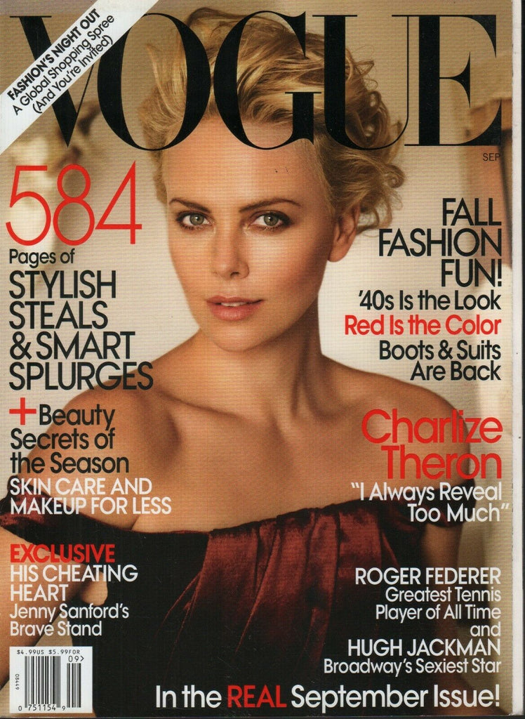 Vogue September 2009 Charlize Theron Hugh Jackman Roger Federer 072619AME