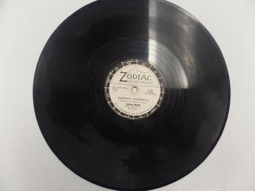 Norman brooks Somebody Wonderful Zodiac Z-102 10" 78rpm 122216DBE4