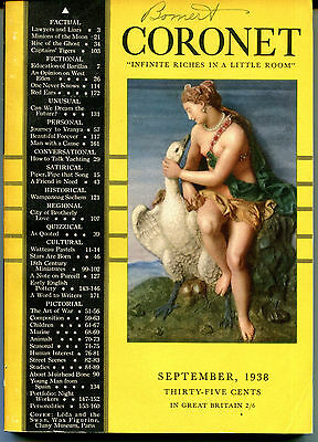 Coronet Magazine September 1938 Leda and the Swan w/writing on top EX 121815jhe2