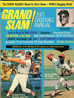 Grand Slam 1971 Baseball Annual Willie Mays Bob Gibson EX 020216jhe