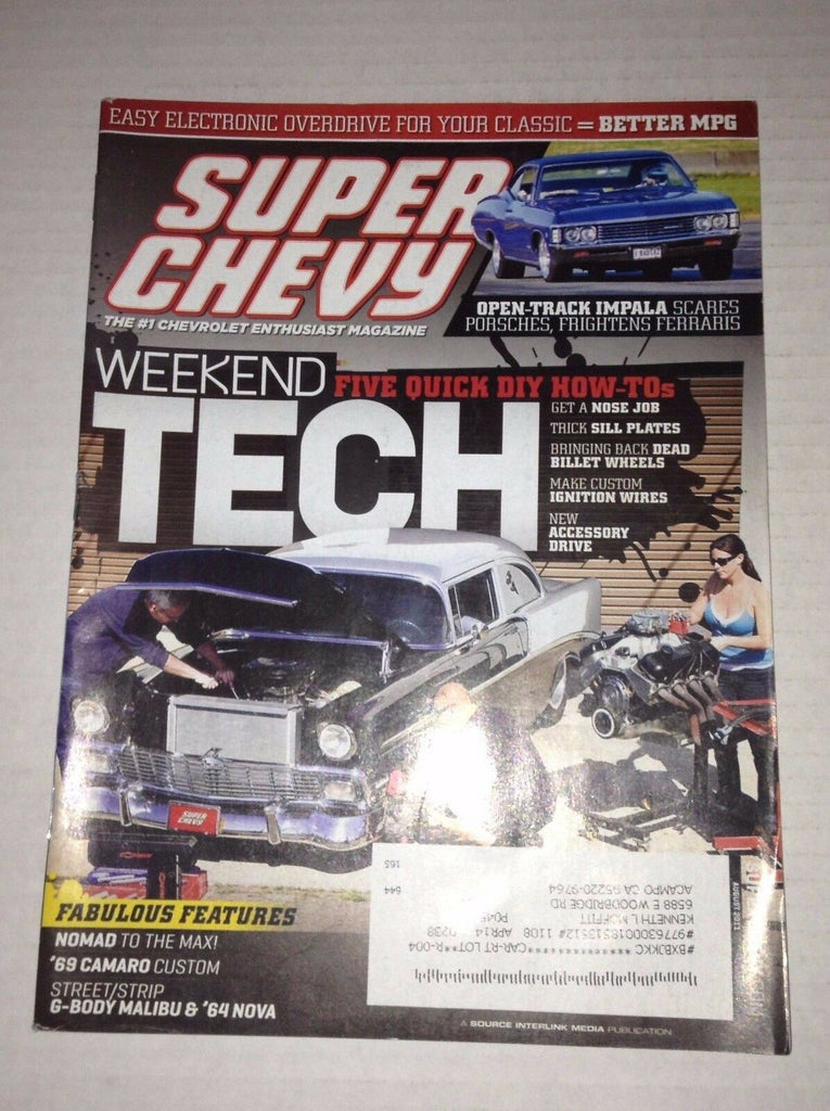 Super Chevy Magazine '69 Camaro & G-Body Malibu '64 Nova August 2011 030417NONRH