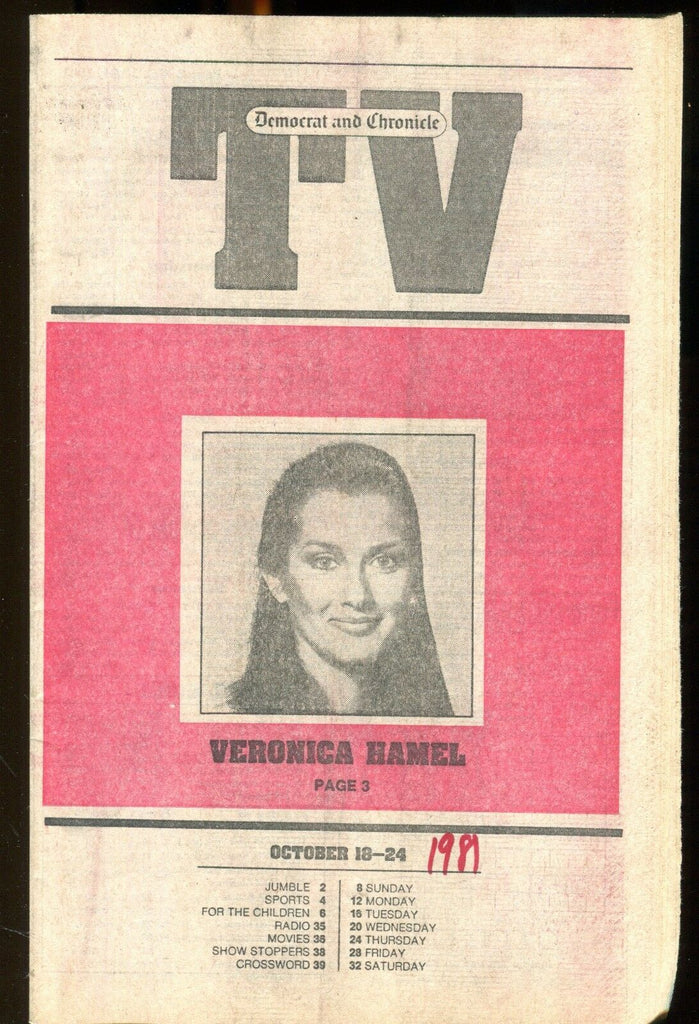 TV Democrat & Chronicle Oct. 18-24 1981 Veronica Hamel EX 022117nonjhe