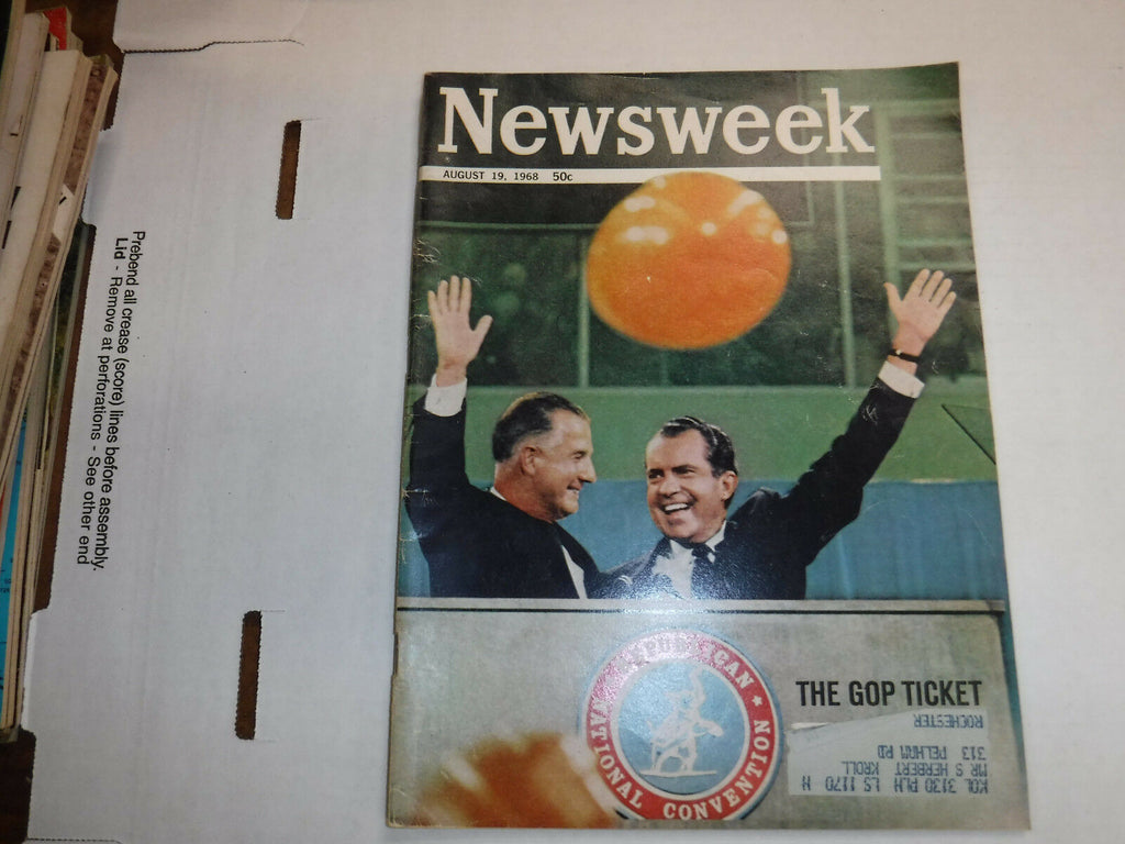 Newsweek Magazine Richard Nixon Lyndon B Johnson August 1968 VINTAGE 100316R