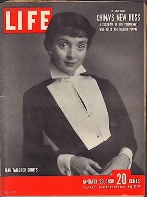 Life Magazine January 23 1950 Birthday, Man-Tailored Shirts VG 042216DBE