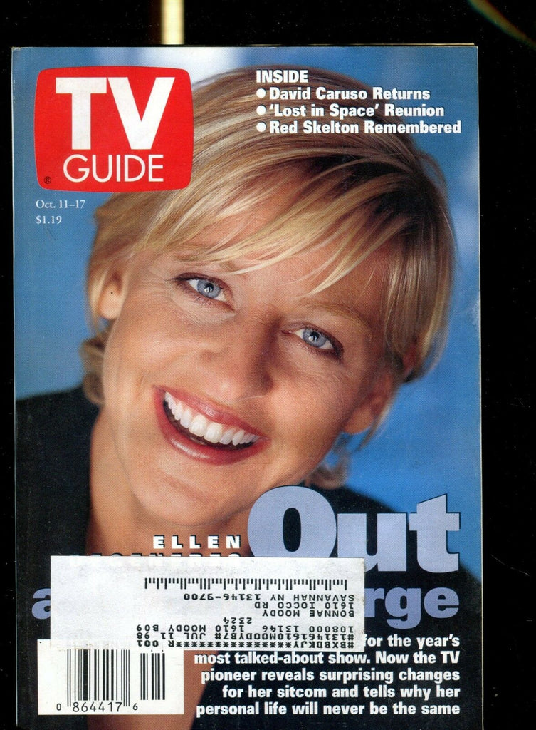 TV Guide Magazine October 11-17 1997 Ellen DeGeneres EX w/ML 122016jhe