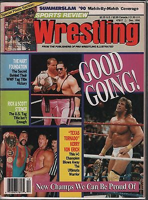 Sports Review Wrestling December 1990 The Hart Foundation EX 120815DBE