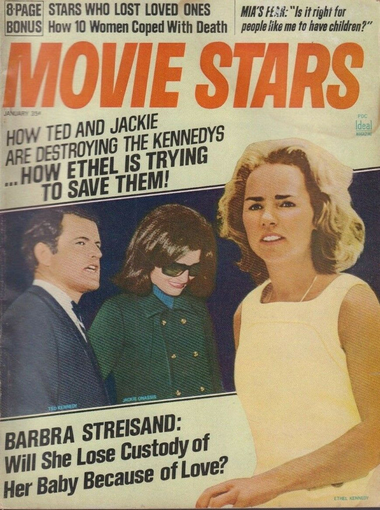 Movie Stars January 1970 Ted Kennedy Jackie Onassis Barbra Streisand 013119DBE2