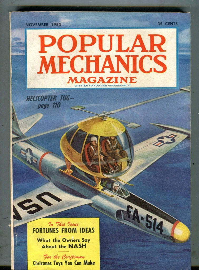 Popular Mechanics Magazine NOvember 1953 Helicopter Tug Nash 062717nonjhe