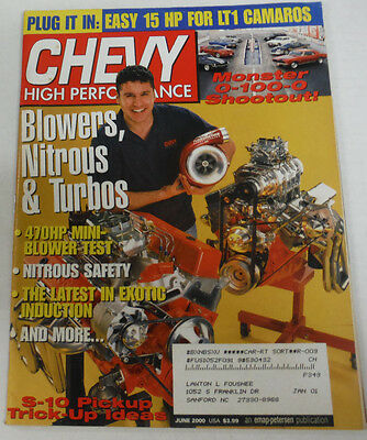 Chevy Performance Magazine Nitrous Safety & S-10 Pickup June 2000 080614R