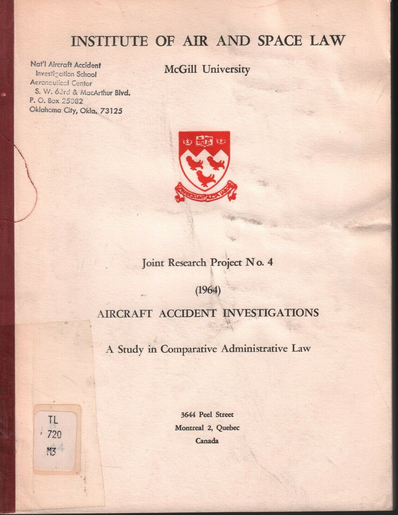 Aircraft Accident Investigations No.4 1964 IOA&SL exFAA 070318DBE