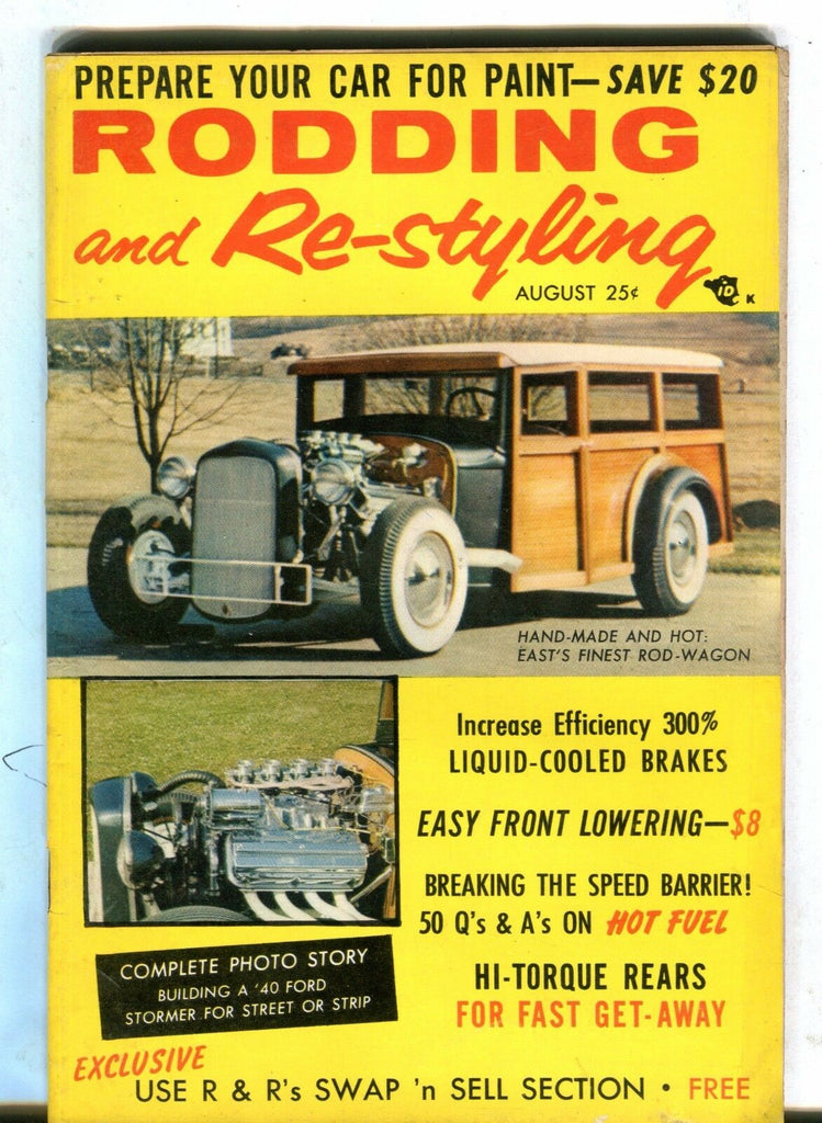 Rodding & Re-styling Magazine August 1957 Rod Wagon VG No ML 040717nonjhe