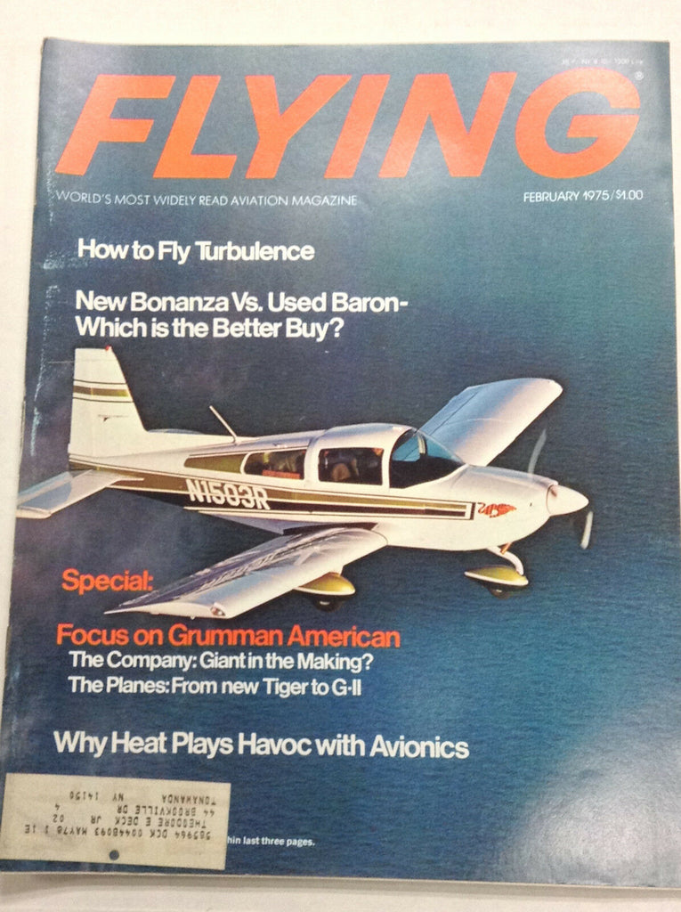 Flying Magazine How To Fly Turbulence & Bonanza February 1975 122016R