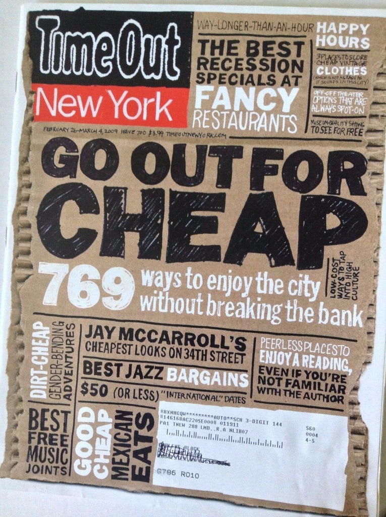 TimeOut New York Magazine Go Out For Cheap March 4, 2009 090217nonrh