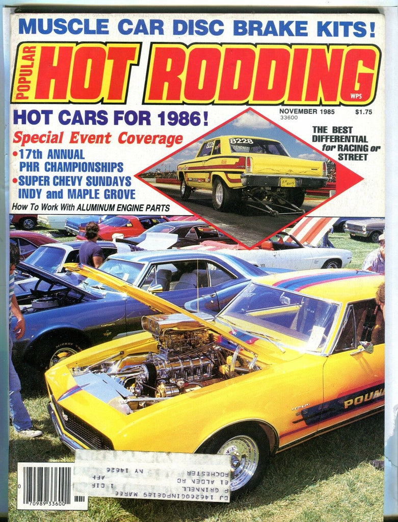 Popular Hot Rodding Magazine November 1985 Disc Brake Kits EX w/ML 031717nonjhe
