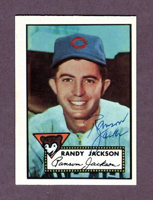 Autographed Signed 1952 Topps Reprint Series #322 Randy Jackson Cubs w/coa jh33