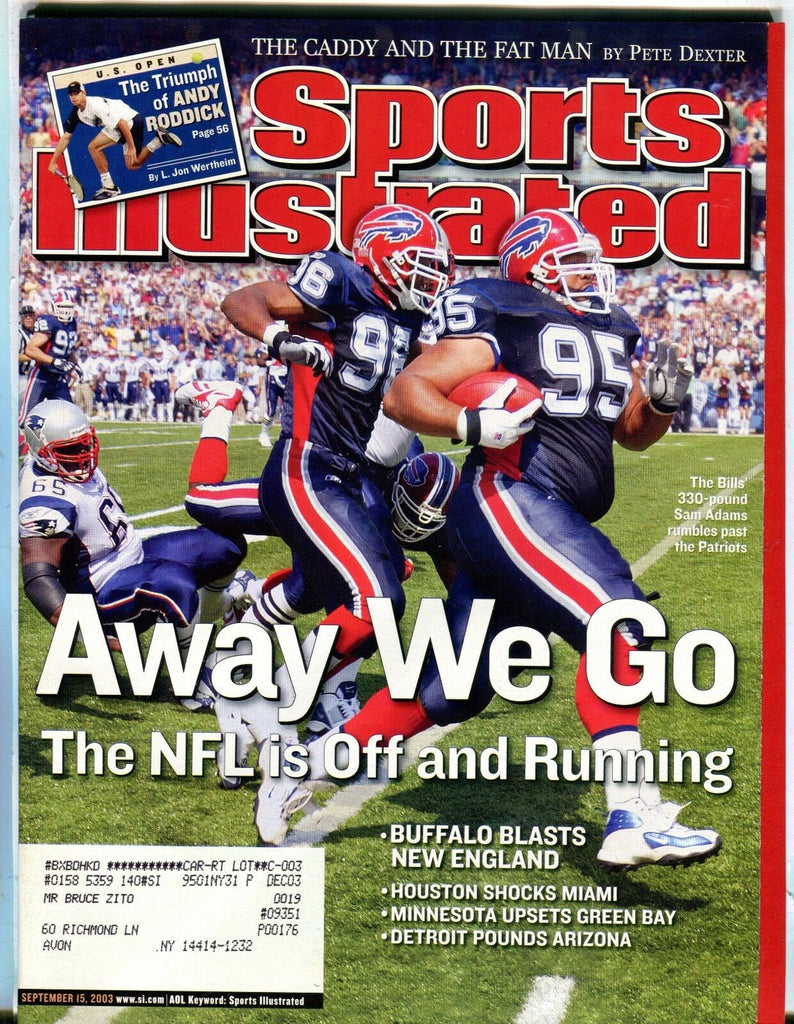 Sports Illustrated Magazine September 15 2003 Sam Adams EX w/ML 030717nonjhe