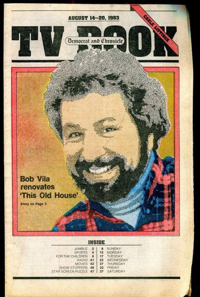 TV Book Democrat & Chronicle Aug. 14-20 1983 Bob Vila EX 022117nonjhe