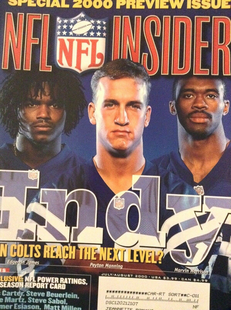 NFL Insider Magazine Peyton Manning Marvin Harrison July 2000 122918nonrh