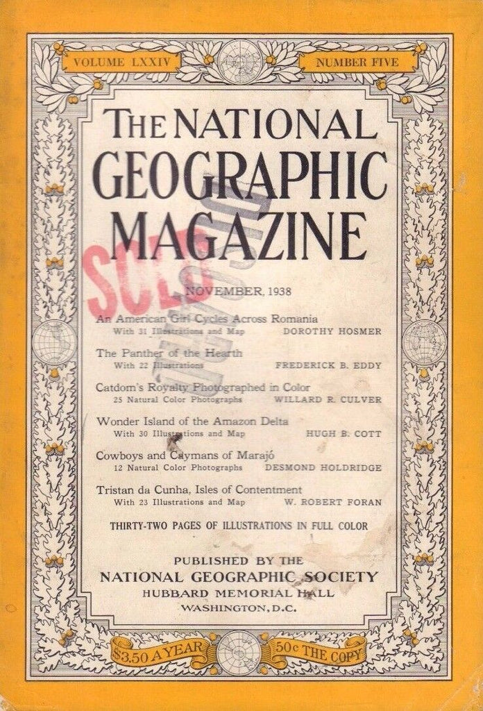 National Geographic November 1938 Wonder Island of The Amazon Delta 020817DBE