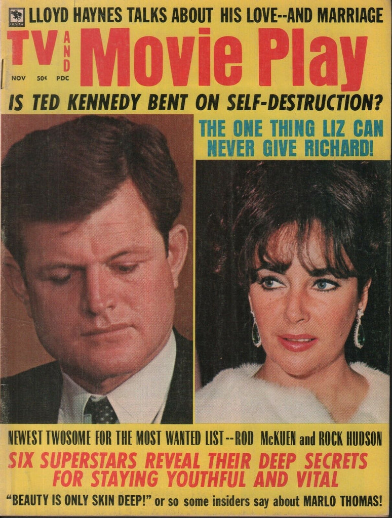 TV and Movie Play November 1970 Ted Kennedy Elizabeth Taylor 062519AME