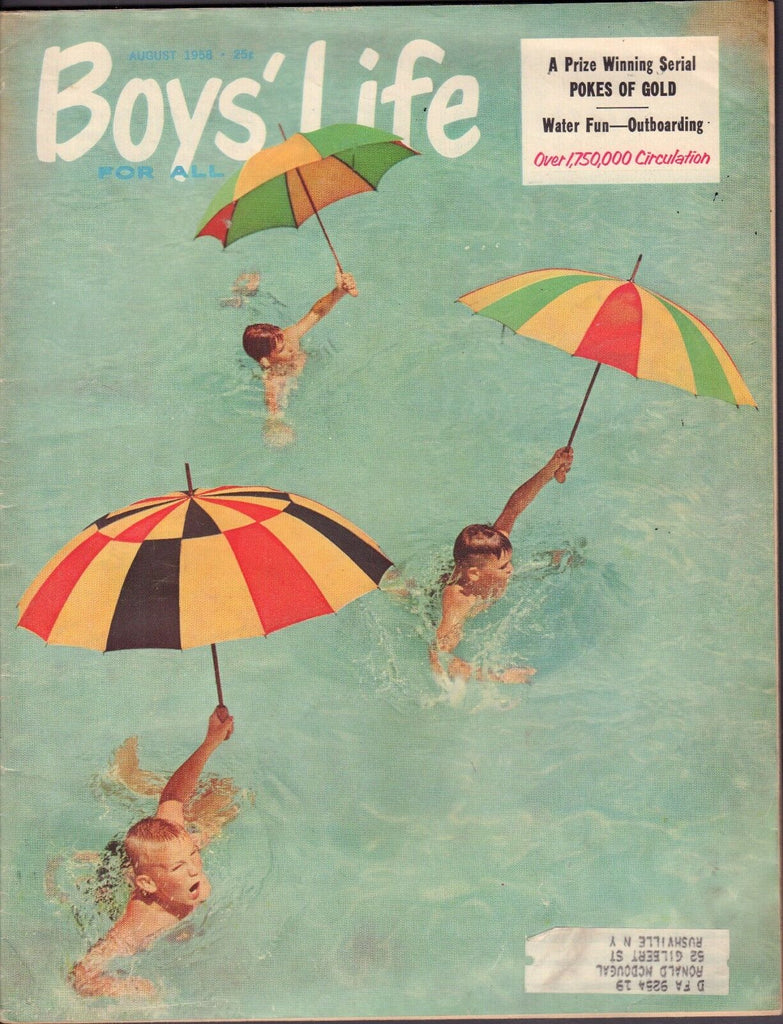 Boy's Life August 1958 Swimming w/ML 011617DBE2