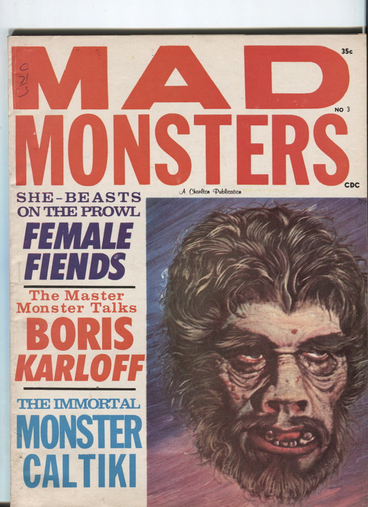 Mad Monsters No.3 1962 Charlton Boris Karloff Horror Magazine 071520DBE