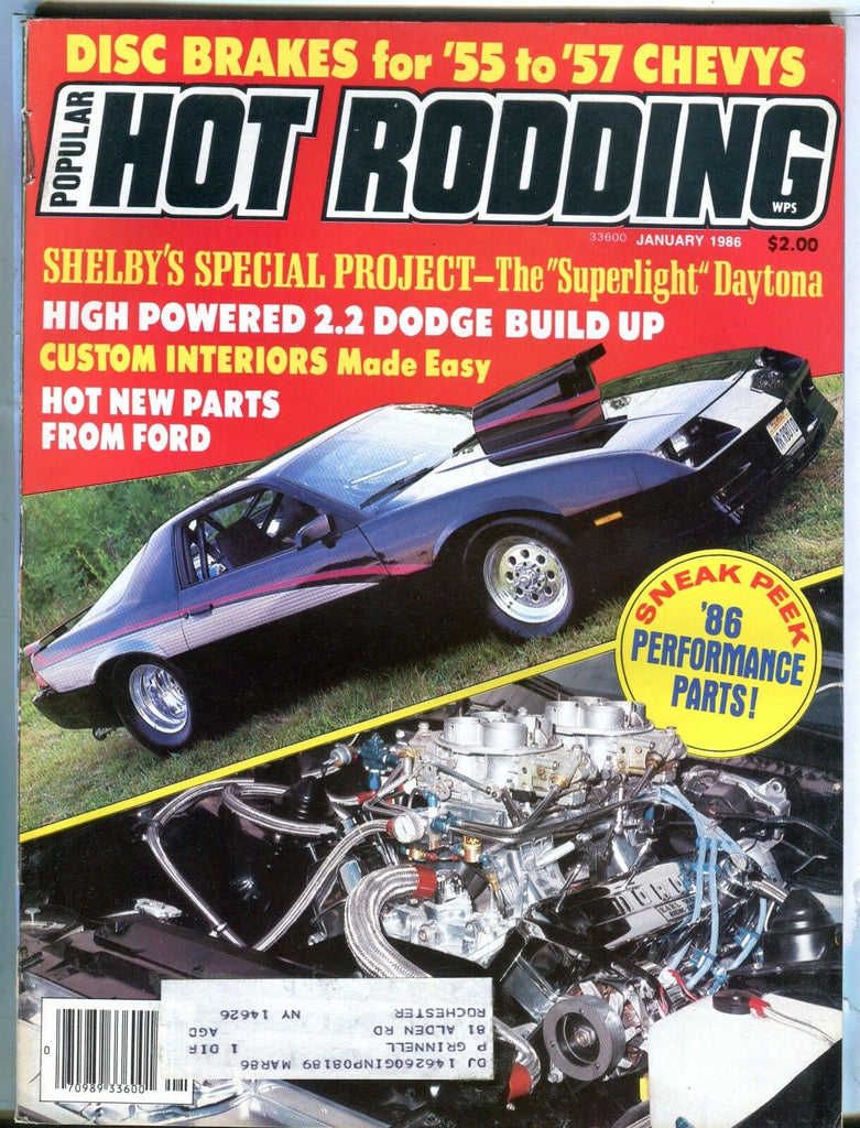 Popular Hot Rodding Magazine January 1986 Ford Chevy EX w/ML 031717nonjhe