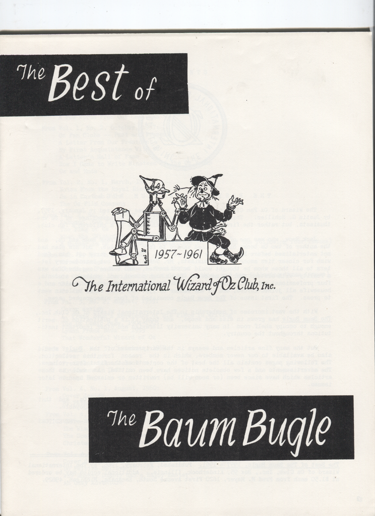 Best Of The Baum Bugle 1957-1961 Wizard of OZ Club Fanzine 070620DBE