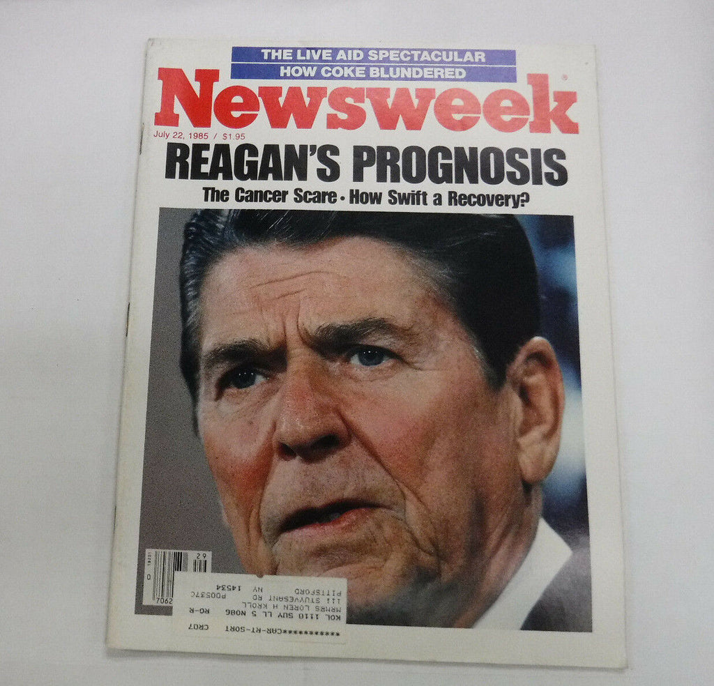 Newsweek Magazine Ronald Reagan The Cancer Scare July 22, 1985 101916R