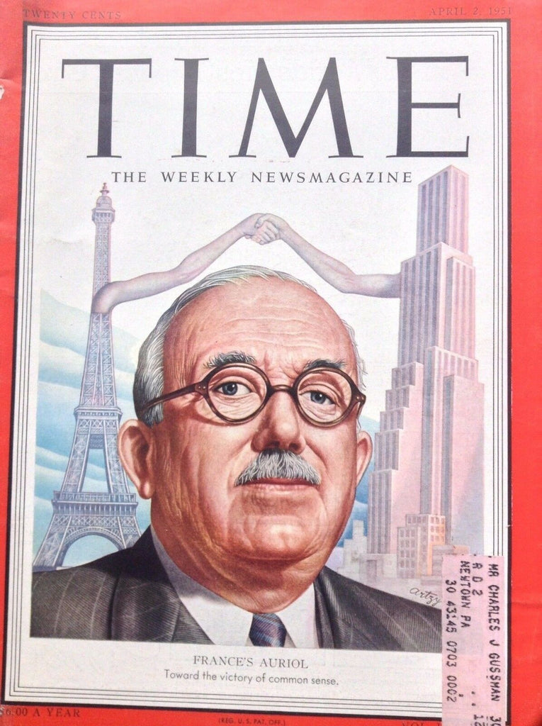 Time Magazine France's Auriol April 2, 1951 091417nonrh2