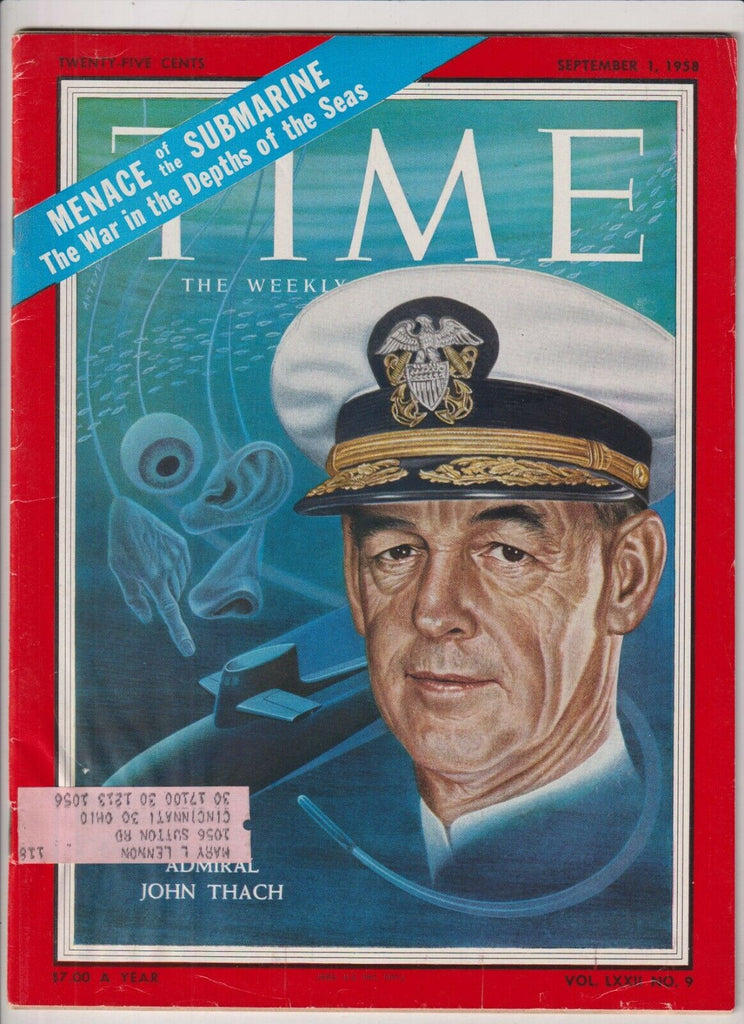 Time Mag Admiral John Thach September 1, 1958 022620nonr