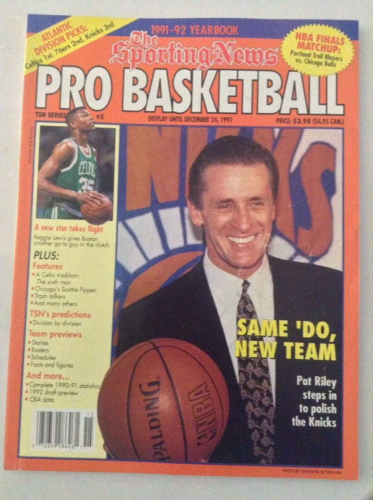 The Sporting News Magazine Reggie Lewis Pat Riley 1991-92 Yearbook 050719nonrh