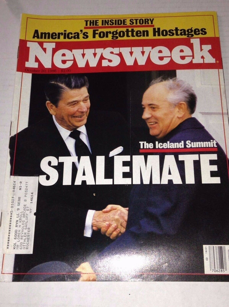Newsweek Magazine Ronald Reagan And Iceland Stalemate October 20, 1986 102016RH