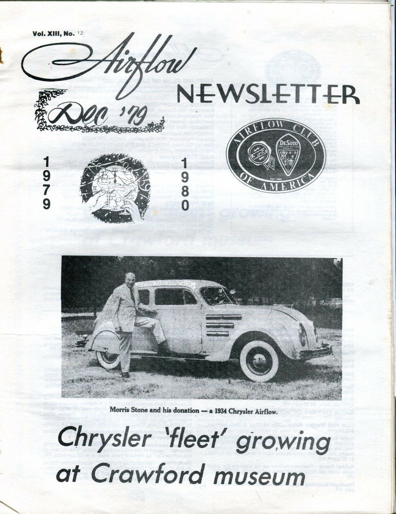 Airflow Newsletter December 1979 Morris Stone DeSoto EX No ML 031017nonjhe