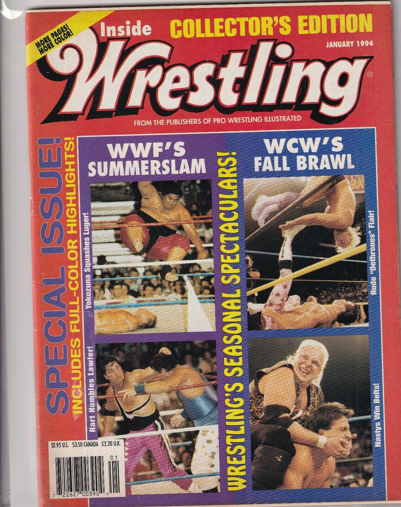 Inside Wrestling Magazine Bret Hart Yokozuna January 1994 060319nonr