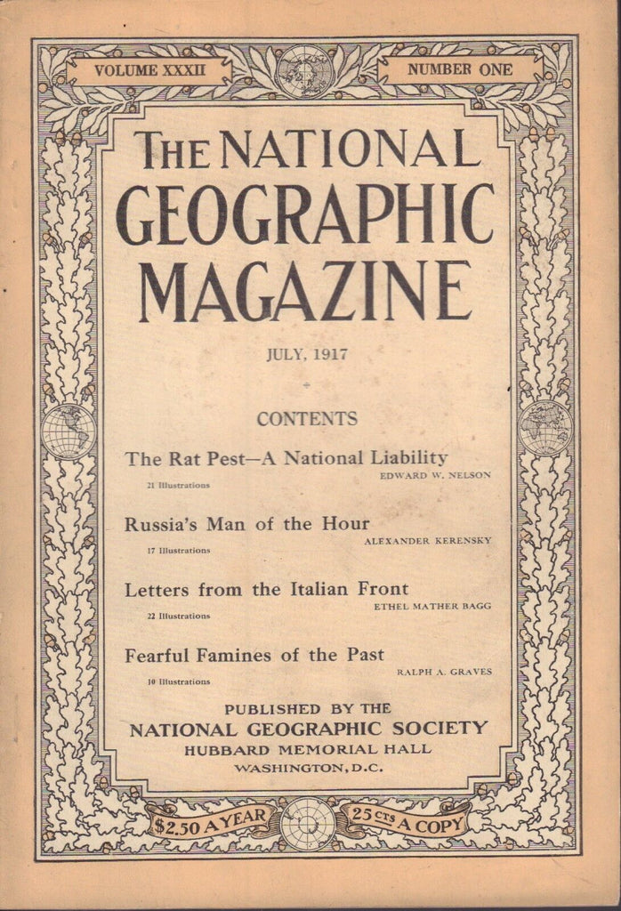 National Geographic Magazine July 1917 Russia's Man of The Hour 030617nonDBE