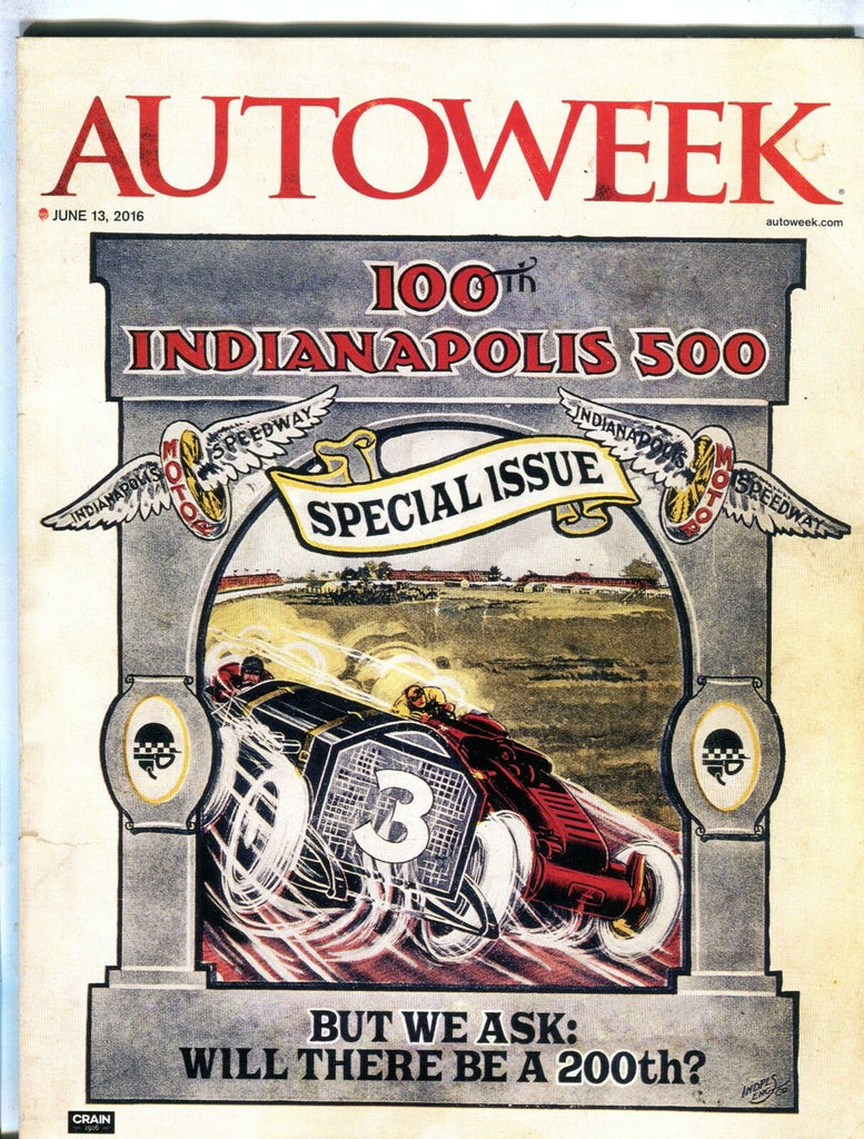 Autoweek Magazine June 13 2016 Indianapolis 500 EX NO ML 092916jhe