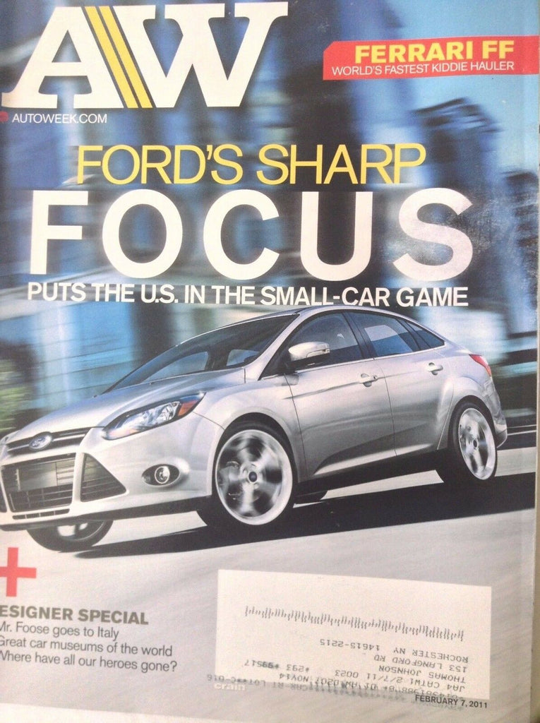 Autoweek Magazine Ford's Sharp Focus February 7, 2011 083017nonrh